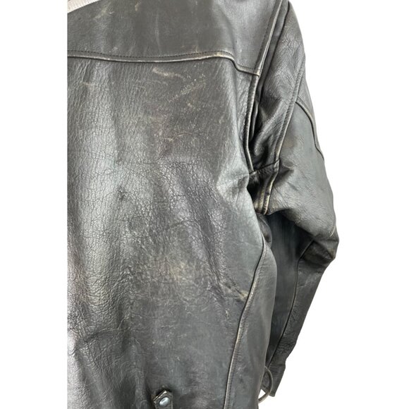 Vulcan Motorcycles Ripples Black Belted Lined Motorcycle Jacket Mens Size Large - Picture 13 of 16